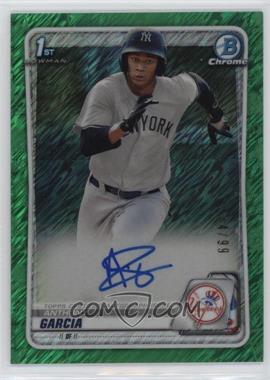 2020 Bowman - Chrome Prospects Autographs - Green Shimmer Refractor #CPA-AG - Anthony Garcia /99