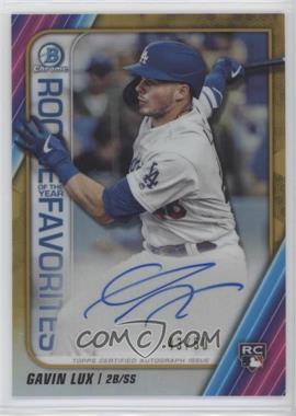 2020 Bowman - Rookie of the Year Favorites Chrome Autographs - Gold Refractor #ROYFA-GL - Gavin Lux /50