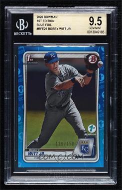 2020 Bowman 1st Edition - [Base] - Blue Foil #BFE-25 - Bobby Witt Jr. /150 [BGS 9.5 GEM MINT]