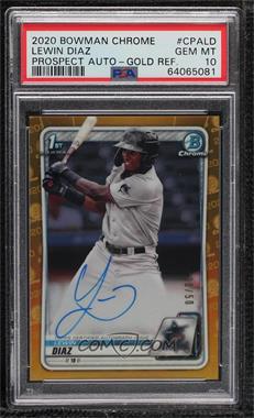 2020 Bowman Chrome - Prospect Autographs - Gold Refractor #CPA-LD - Lewin Diaz /50 [PSA 10 GEM MT]