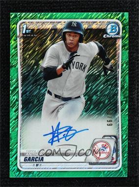 2020 Bowman Chrome - Prospect Autographs - Green Shimmer Refractor #CPA-AG - Anthony Garcia /99