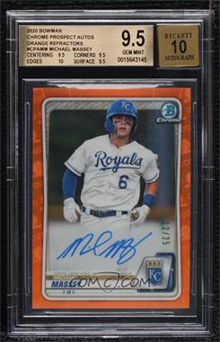 2020 Bowman Chrome - Prospect Autographs - Orange Refractor #CPA-MM - Michael Massey /25 [BGS 9.5 GEM MINT]