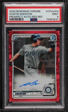 2020 Bowman Chrome - Prospect Autographs - Red Refractor #CPA-ASH - Austin Shenton /5 [PSA 9 MINT]