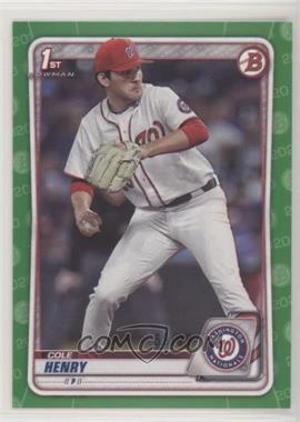 2020 Bowman Draft - [Base] - Green Border #BD-67 - Cole Henry /99