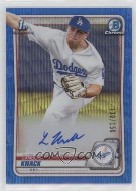 2020 Bowman Draft - Chrome Draft Picks Autographs - Blue Wave Refractor #CDA-LK - Landon Knack /150