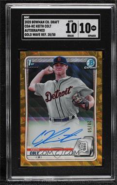 2020 Bowman Draft - Chrome Draft Picks Autographs - Gold Wave Refractor #CDA-KC - Colt Keith /50 [SGC 10 GEM]