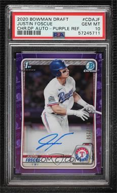 2020 Bowman Draft - Chrome Draft Picks Autographs - Purple Refractor #CDA-JF - Justin Foscue /250 [PSA 10 GEM MT]