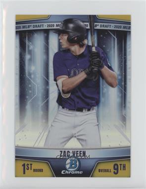 2020 Bowman Draft - Top of the Class Oversized Box Toppers - Gold Refractor #TOC-ZV - Zac Veen /50