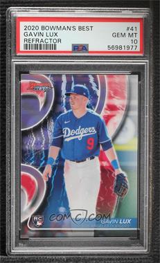 2020 Bowman's Best - [Base] - Refractor #41 - Gavin Lux [PSA 10 GEM MT]