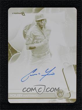 2020 Bowman's Best - Best of 2020 Autographs - Printing Plate Yellow #B20-CY - Christian Yelich /1