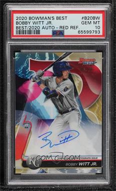 2020 Bowman's Best - Best of 2020 Autographs - Red Refractor #B20-BW - Bobby Witt Jr. /10 [PSA 10 GEM MT]