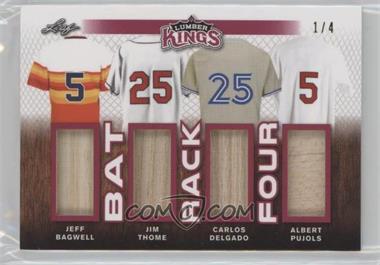 2020 Leaf Lumber Kings - Bat Rack Four - Red #BR4-09 - Jeff Bagwell, Jim Thome, Carlos Delgado, Albert Pujols /4