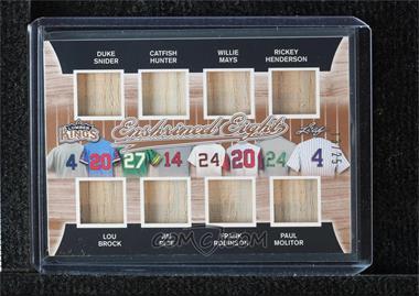 2020 Leaf Lumber Kings - Enshrined 8 #EE-06 - Duke Snider, Catfish Hunter, Willie Mays, Rickey Henderson, Lou Brock, Jim Rice, Frank Robinson, Paul Molitor /25