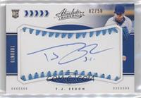 Rookie Baseball Material Signatures - T.J. Zeuch #/50