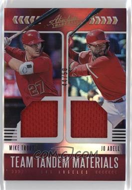2020 Panini Absolute - Team Tandem Materials - Spectrum Red #TT-JM - Jo Adell, Mike Trout /50