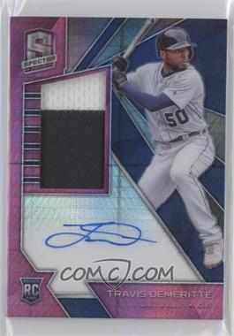 2020 Panini Chronicles - Spectra - Neon Pink Prizm #153 - Rookie Jersey Autographs - Travis Demeritte /49