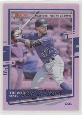 2020 Panini Donruss - [Base] - Milestone Stat Line #166 - Trevor Story /100