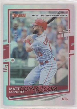 2020 Panini Donruss - [Base] - Milestone Stat Line #203 - Matt Carpenter /500