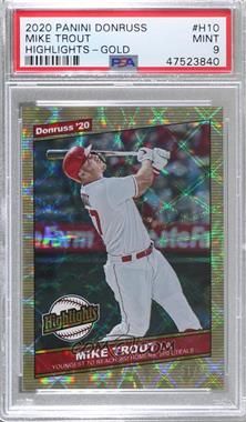 2020 Panini Donruss - Highlights - Gold #H-10 - Mike Trout /99 [PSA 9 MINT]