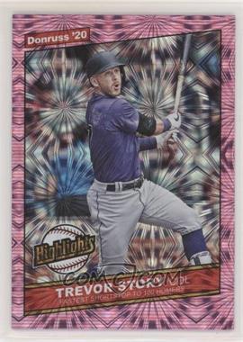 2020 Panini Donruss - Highlights - Pink Fireworks #H-5 - Trevor Story