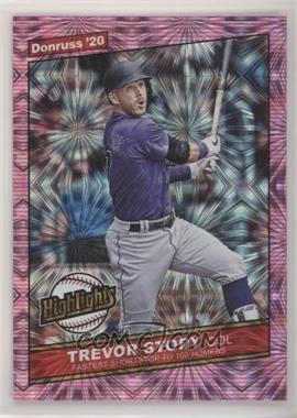 2020 Panini Donruss - Highlights - Pink Fireworks #H-5 - Trevor Story