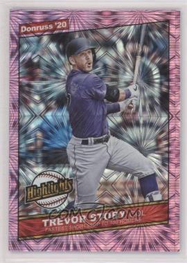 2020 Panini Donruss - Highlights - Pink Fireworks #H-5 - Trevor Story