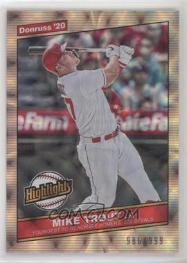 2020 Panini Donruss - Highlights #H-10 - Mike Trout /999