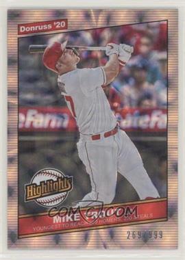 2020 Panini Donruss - Highlights #H-10 - Mike Trout /999