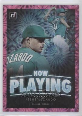 2020 Panini Donruss - Now Playing - Pink Fireworks #NP-7 - Jesus Luzardo