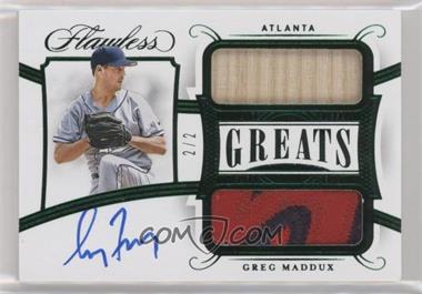 2020 Panini Flawless - Greats Dual Memorabilia Autographs - Emerald #GDM-GM - Greg Maddux /2