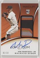 Rookie Patch Autographs - Mauricio Dubon #/10