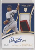 Rookie Patch Autographs - Brusdar Graterol [EX to NM] #/51