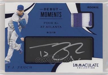 2020 Panini Immaculate Collection - Debut Moments Autograph Relics - Black Leather #DM-TZ - T.J. Zeuch /25