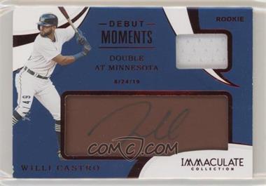 2020 Panini Immaculate Collection - Debut Moments Autograph Relics - Dark Brown Leather #DM-WC - Willi Castro /49