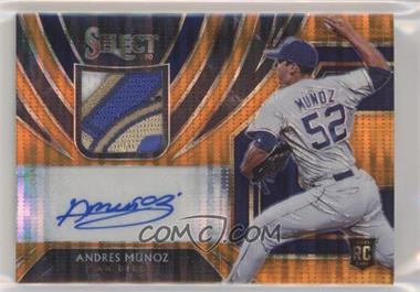 2020 Panini Select - Rookie Jersey Autographs - 1st Off the Line Orange Pulsar Prizm #RJA-AZ - Andres Munoz /5