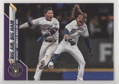 2020 Topps - [Base] - Meijer Exclusive Purple #72 - Checklist - Big Air, Big Hair (Brewers Celebrate Walk-Off Win)