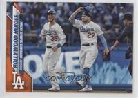 Checklist - Hollywood Heroes (Dodgers Outfielders Celebrate Victory) #/99