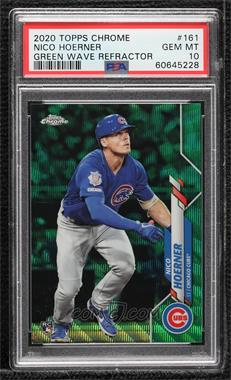 2020 Topps Chrome - [Base] - Green Wave Refractor #161 - Nico Hoerner /99 [PSA 10 GEM MT]