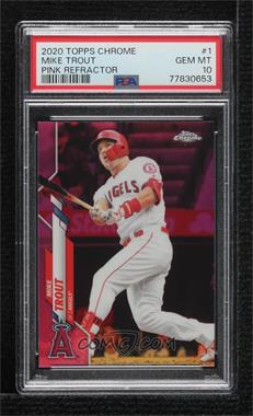 2020 Topps Chrome - [Base] - Pink Refractor #1 - Mike Trout [PSA 10 GEM MT]