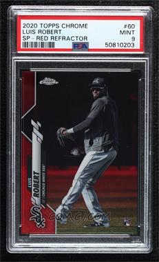 2020 Topps Chrome - [Base] - Red Refractor #60.2 - SP Photo Variation - Luis Robert (Throwing) /5 [PSA 9 MINT]