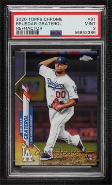 2020 Topps Chrome - [Base] - Refractor #91 - Brusdar Graterol [PSA 9 MINT]