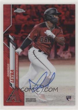 2020 Topps Chrome - Rookie Autographs - Red Wave Refractor #RA-DL - Domingo Leyba /5