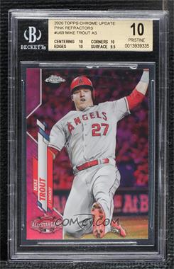 2020 Topps Chrome Update Series - Target [Base] - Pink Refractor #U-69 - All-Star Game - Mike Trout [BGS 10 PRISTINE]