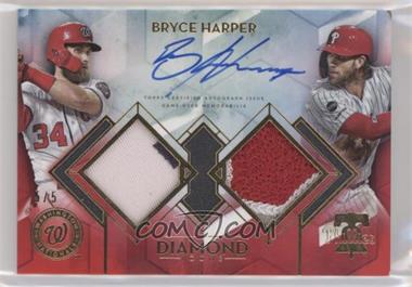 2020 Topps Diamond Icons - Single Player Dual Team Autographed Relics - Red #SPDT-BH - Bryce Harper /5