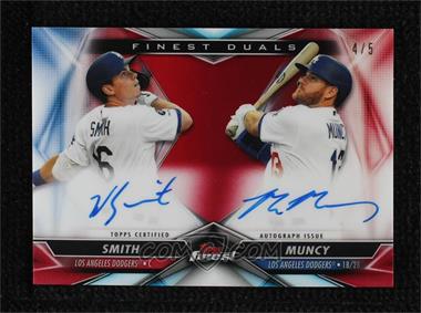 2020 Topps Finest - Finest Duals Autographs - Red Refractor #FDA-SM - Max Muncy, Will Smith /5