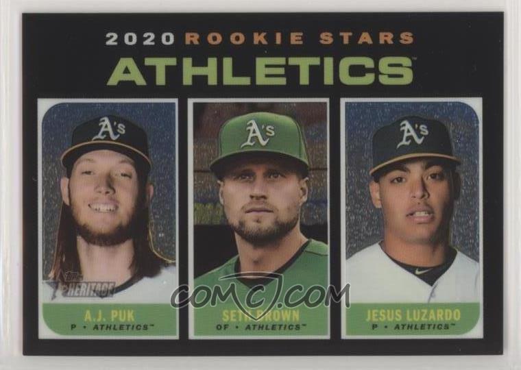 2020 Topps Heritage Base Chrome Thc 317 Jesus Luzardo Seth Brown A J Puk 999