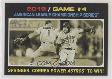 2020 Topps Heritage - [Base] - French Text Back #198 - AL Playoffs - Springer, Correa Power Astros To Win