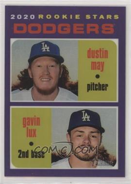 2020 Topps Heritage - [Base] - Hot Box Chrome Purple Refractor #THC-188 - Rookie Stars - Dustin May, Gavin Lux