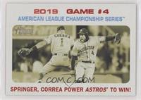 AL Playoffs - Springer, Correa Power Astros To Win #/50