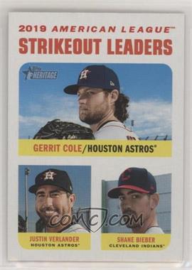 2020 Topps Heritage - [Base] - White #71 - League Leaders - Justin Verlander, Shane Bieber, Gerrit Cole /50